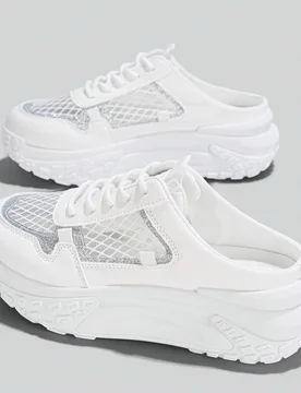 Mules de mujer con malla, Mules de mujer, Mules con plataforma, Mules de malla, Mules tipo mocasín, Mules casuales, Zapatillas con plataforma, Zapati - Shein - FashionsVida