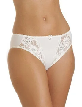 Women's Three Pack Classic Style Lace Briefs in Ivory Size: 20 - Ivory - Size: 20 - Camille - FashionsVida