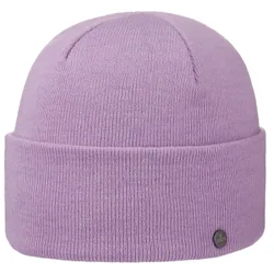 Fine Merino Colour Knit Hat with Cuff by - lilac - Female - Size: One Size