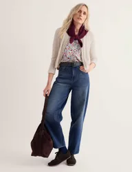 Pure Cotton Floral V-Neck Button Through Top White Mix female