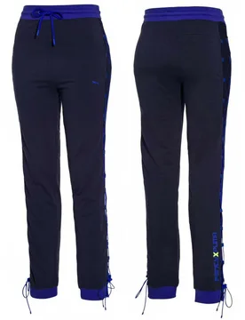 X Rihanna Fenty Womens Navy Laced Track Pants Textile - Size 6 Uk - Puma - FashionsVida