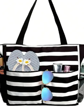 Pieza Bolsa de playa impermeable con bolsillo resellable y múltiples bolsillos, diseño con cremallera, material impermeable de 3 capas, adecuada par - Shein - FashionsVida