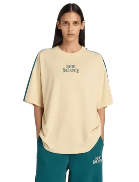 Trackside Damen T-Shirts - Braun - Größe M - Baumwoll-Jersey Brown M - New Balance - FashionsVida