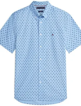 Camisa de hombre de manga corta estampada tallas grandes - Tommy Hilfiger - FashionsVida