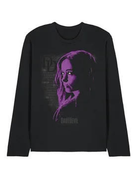 Daredevil Jessica Jones Paint Long Sleeve T-Shirt, Black - Black - Size: XL - Marvel - FashionsVida