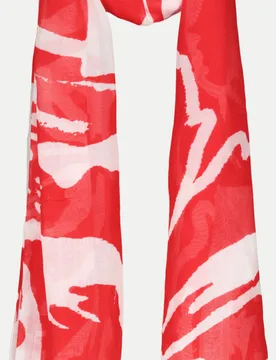 Tuch mit Blumen-Schrift-Muster Rot - monari - FashionsVida