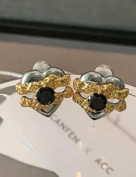 Unique Fashion Crack Love Zircon Earrings for Women High-end Feel Contrasting Colors Niche Exquisite Design All-match Jewelry - Aliexpress - FashionsVida
