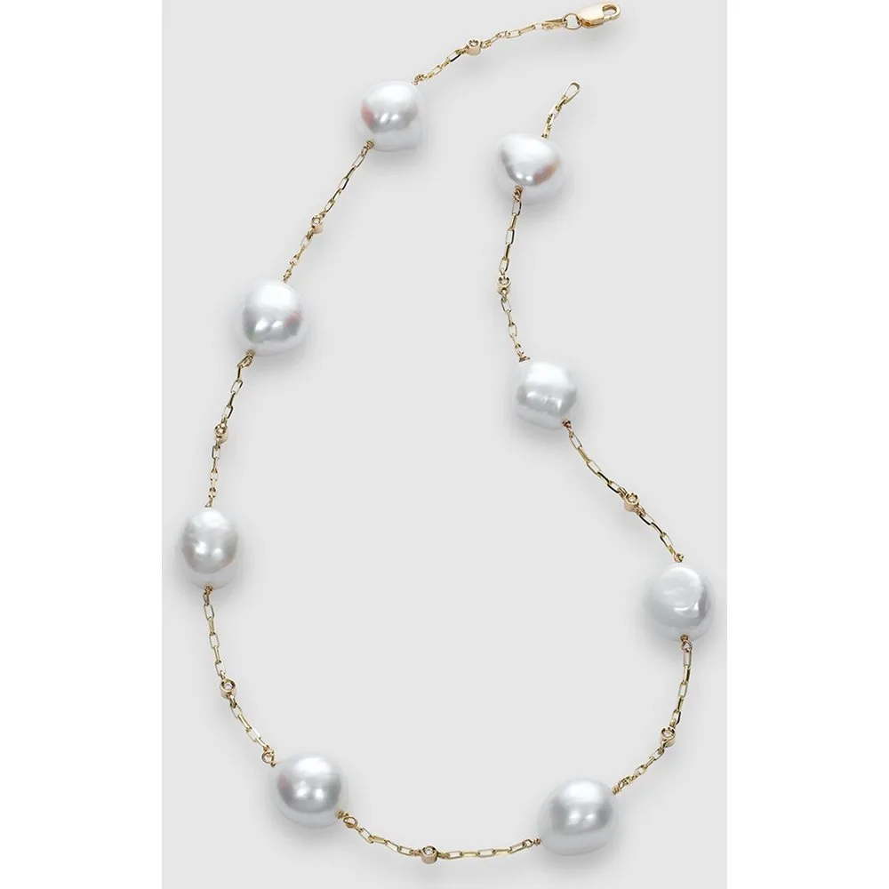Collar de oro, perlas y diamantes - El Corte Inglés - FashionsVida