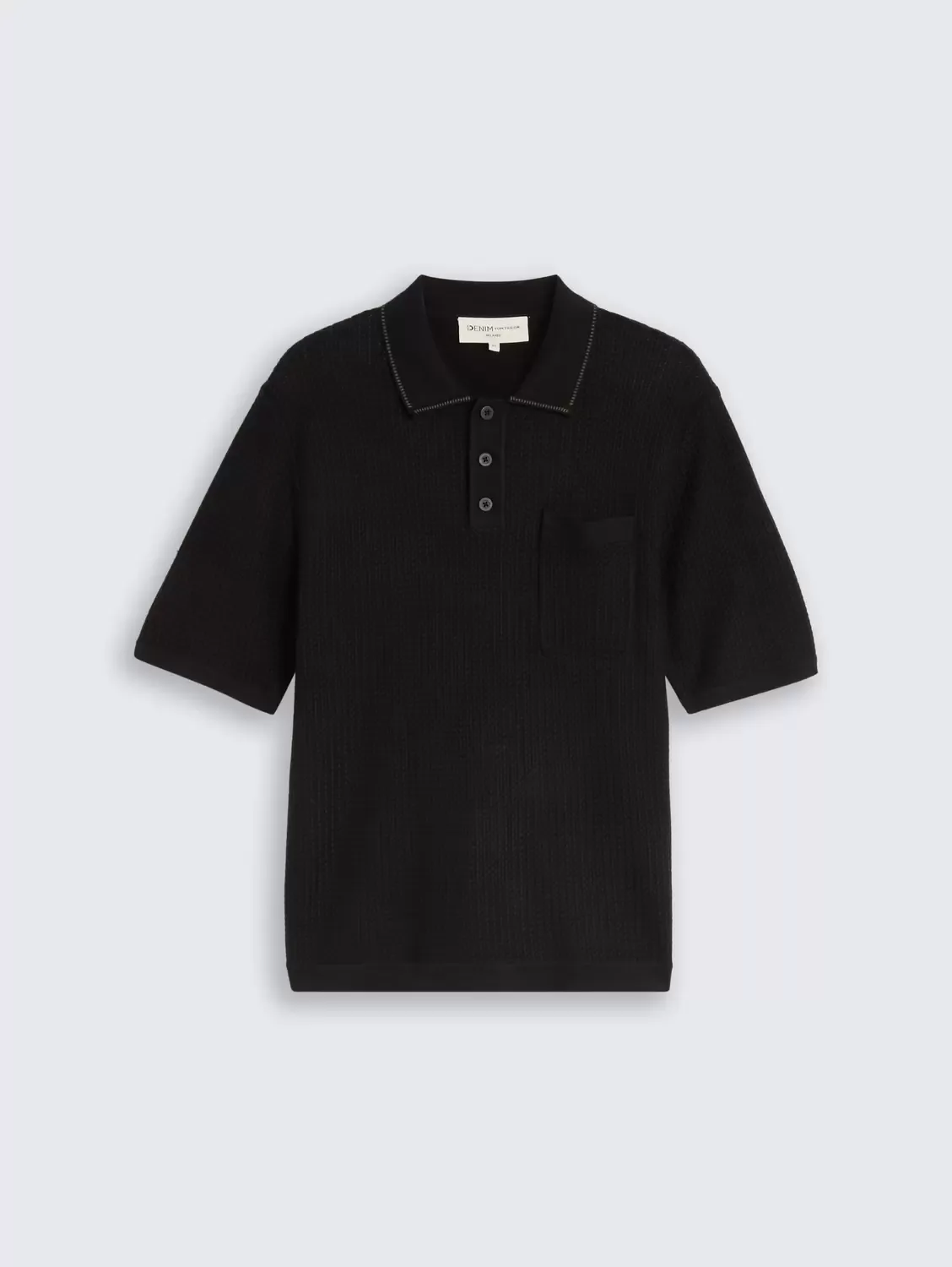 XXL structured knit polo male - XXL - FashionsVida