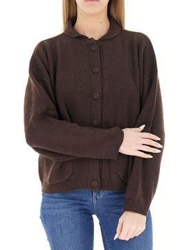 Cardigan con bottoni MARRONE UNI