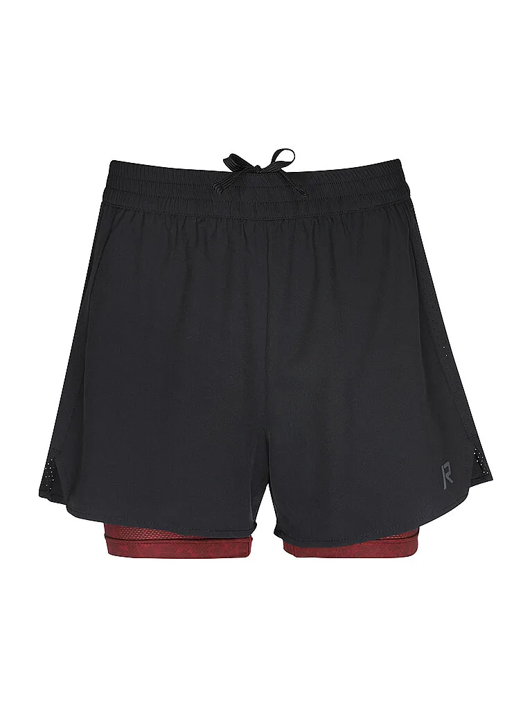 Shorts da corsa da donna Makela Print 2in1 nero 40 - Rukka - FashionsVida