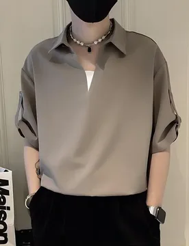 High-end Handsome Thin Casual and Personalized Five-point Sleeve POLO Shirt Men's Summer Trendy Niche Fashion Versatile Shirt - Aliexpress - FashionsVida