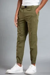 Mens Cuffed Cargo Trouser with Belt - - Size: M