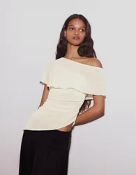 Top Asymétrique À Cape M Écru