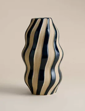 M&S Large Striped Ceramic Vase Navy - M&S - FashionsVida