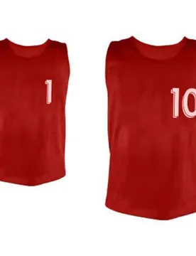 Gilet D´entraînement Numbered 1 To 10 10 Unités Red XS male
