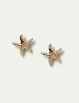 Ct Gold Plated Starfish Stud Earrings Gold female - M&S - FashionsVida