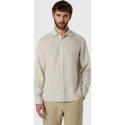 Camisa de hombre en lino con cuello abierto