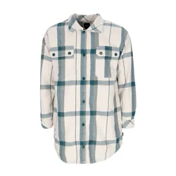 Camicia Manica Lunga Donna Hal Plaid Shacket White