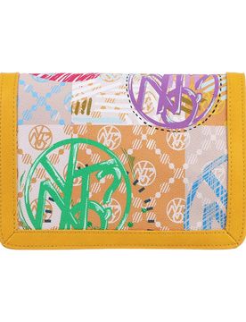 Borsa a tracolla Cromalin in PVC PU chiusura calamita e zip arancio