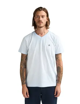 T-shirt à Manches Courtes Et Col En V M-2060-tsv662 Sky S