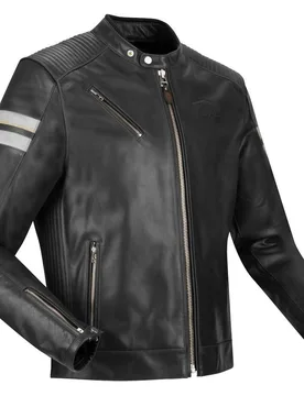 Giubbotto Moto ROMEO Nero Bianco taglia L - Segura - FashionsVida