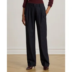 Pantalones rectos de mujer en mezcla de lana
