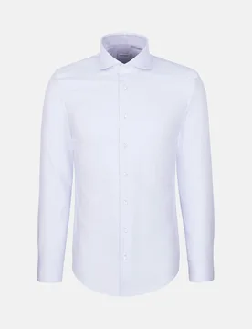 Slim Business Hemd Fischgrat Blau 40 - Seidensticker - FashionsVida