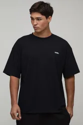 Herren Übergroßes Herren-T-Shirt Mit Punkt-Stickerei Black Größe Small