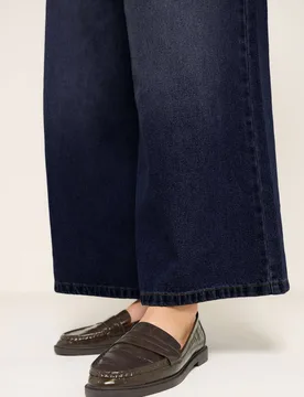 Croc Embossed Loafers In Wide E Fit - Chocolate - Size: 5E - Yours - FashionsVida