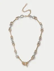Mixed Metal Link Chain Necklace Multi female