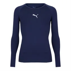 Mens Liga Baselayer Tee Ls T-Shirt In Peacoat - Blue - Size Large