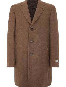 Long Wool-Cashmere Jacket with Button Front