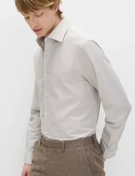 Regular Fit Pure Cotton Textured Shirt Neutral male - M&S - FashionsVida