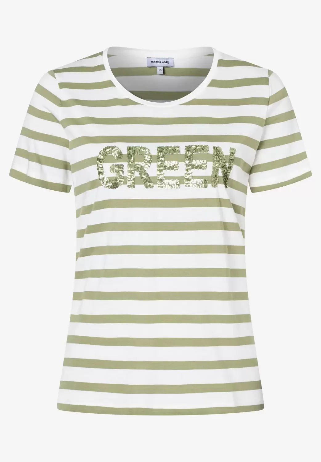 Shirt with Stripes and Artwork wit female - 44 - FashionsVida