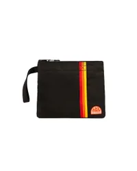 Pochette mare nera in nylon taffetà con fascia arcobaleno
