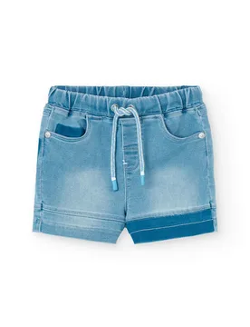 Boboli Pantaloni Corti Knit Denim Bleach Wash 18 Mesi - BÒBOLI - FashionsVida