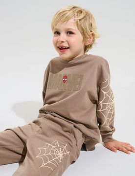 Pantaloni jogger in felpa Spider-Man - caffè