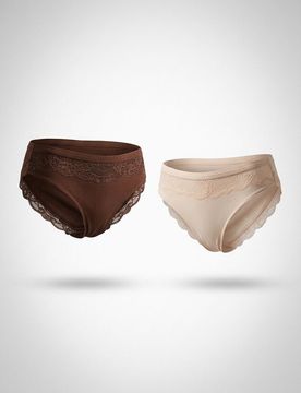 Slip in viscosa con finitura in pizzo 2 pack - multicolor