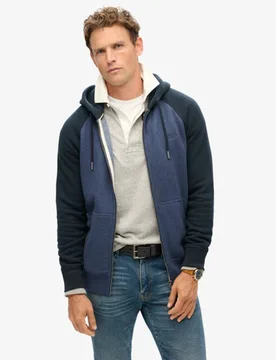 Superdry Herren Essential Baseball Kapuzenjacke Marineblau - Größe: S - 79.99 - FashionsVida