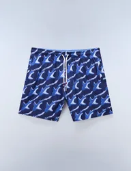 Printed Swim Shorts Blue Mix male