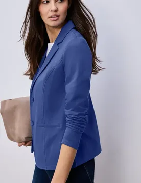 Basic Blazer aus Jersey female Blau