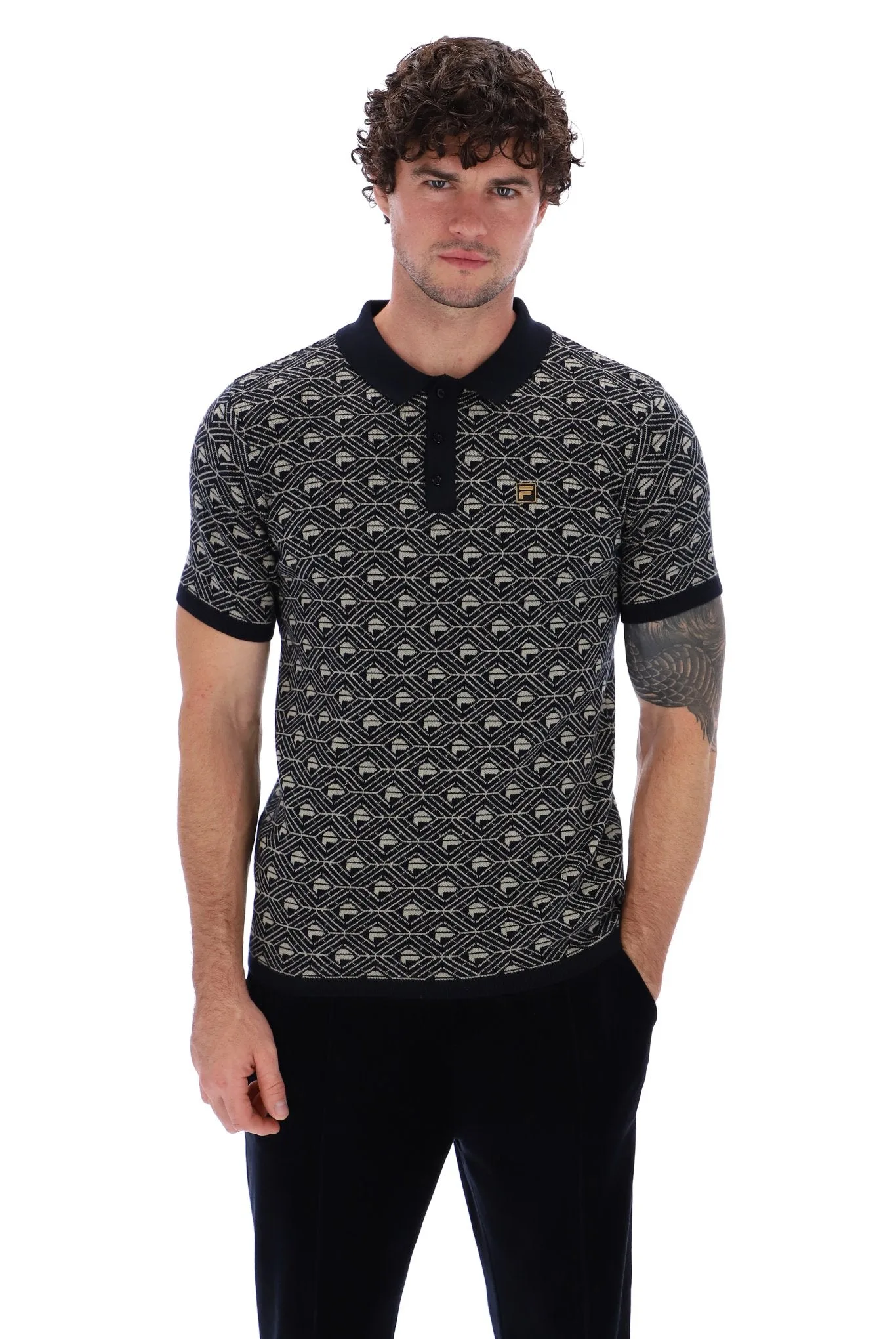 Zano Geo Pattern Polo - XS - FILA - FashionsVida