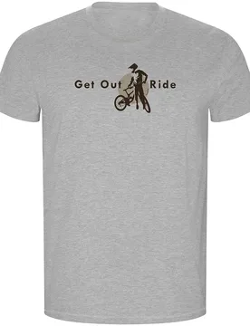 Maglietta A Maniche Corte Get Out And Ride Eco Heather Grey - Kruskis - FashionsVida