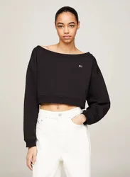 FELPA CROP ESSENTIAL CON SCOLLO A BARCA M