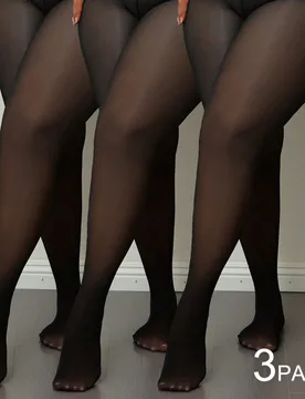 Piezas MEDIAS CURVAS, elásticas, medias transparentes de mujer, medias de otoño/invierno, adecuadas para 10-25°C, diseño talla grande para uso dia - Shein - FashionsVida