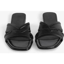 Zadig & Voltaire - Mules planos de mujer de piel con efecto vintage en