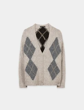 Alpaka-Mix-Cardigan mit Muster female - 38 - FashionsVida