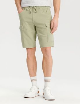 Pantaloncini jogger in denim - verde chiaro