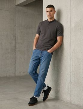 Polo in cotone - steel blue